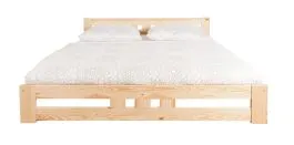Einzelbett / Gästebett 39 inkl. Lattenrost, Farbe: Natur, massiv - 140 x 200 cm (B x L)