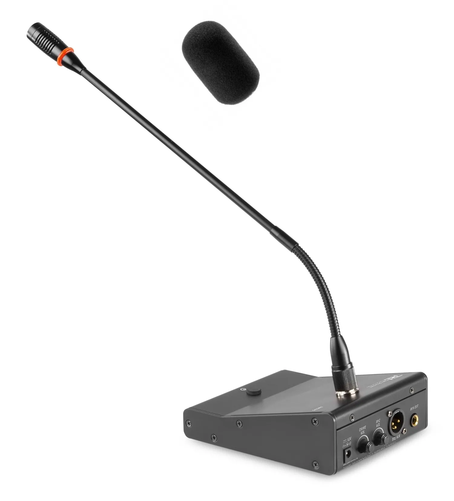 Tischmikrofon mit Gong Schwanenhals Status-LED XLR-Klinke mit PTT-Taste