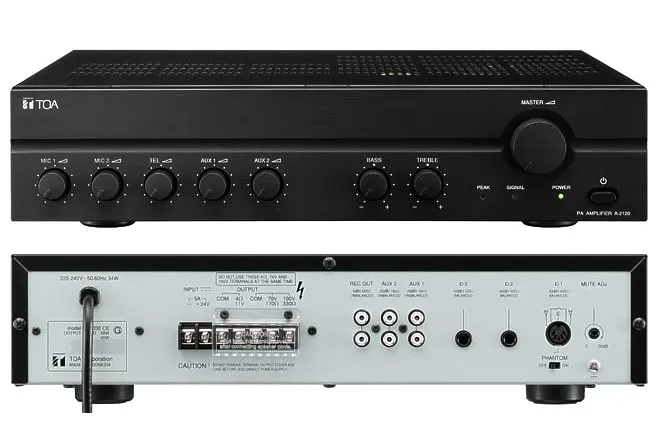 ELA Verstärker 180W A2120 230V+24V Ausgang 100V 4-8ohm 5-Eingänge