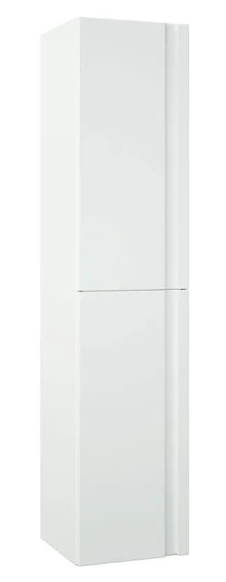 Bad - Hochschrank Bikaner 10, Farbe: Weiß glänzend – 160 x 35 x 36 cm (H x B x T)