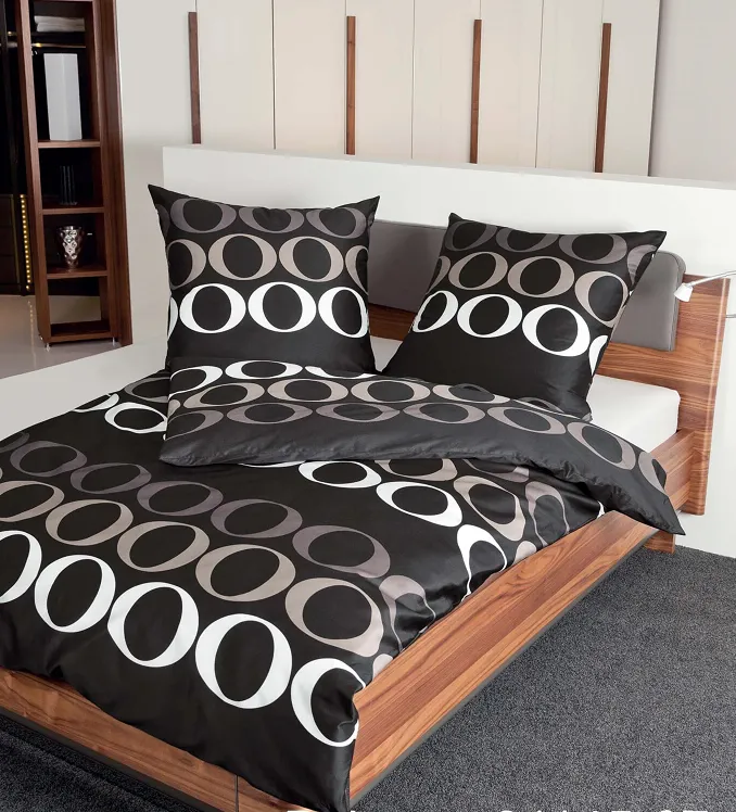 Mako Satin Bettwäsche Palermo Schwarz