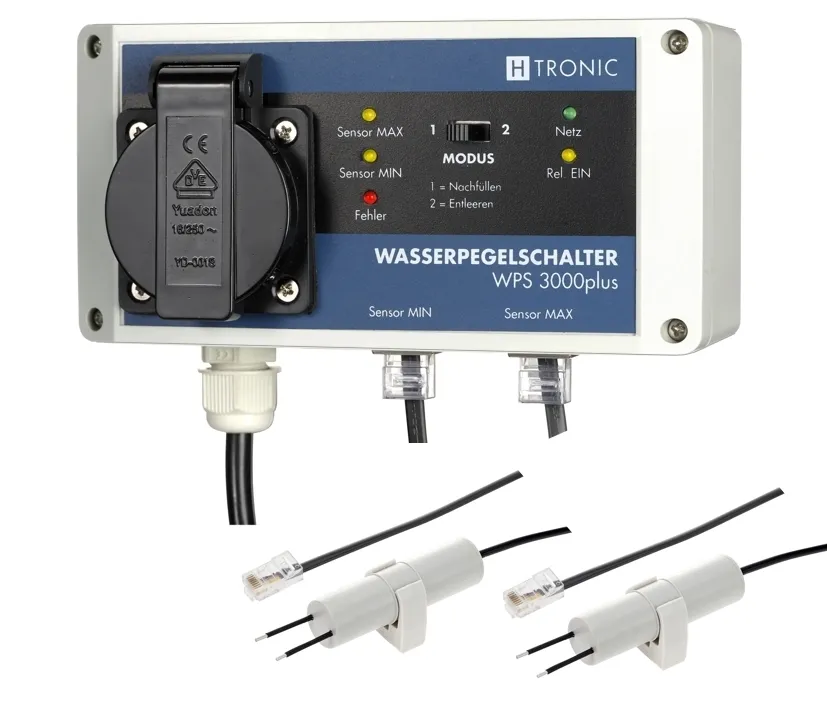Wasserpegelschalter Füllstands-Differenzschalter  Pumpen Steuerung  230V mit Relais WPS3000-Plus