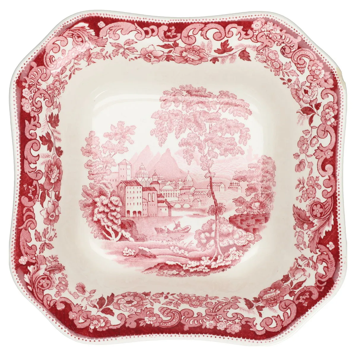 Schüssel mittelgroß - Spode Copeland Pink Red Rhine
